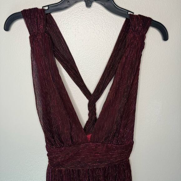 Lulus Ailey Magenta and Black Mini Dress Twist Back Skater Dress Women's Small - Picture 3 of 13